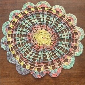 Handmade Multicolor Crochet Doily